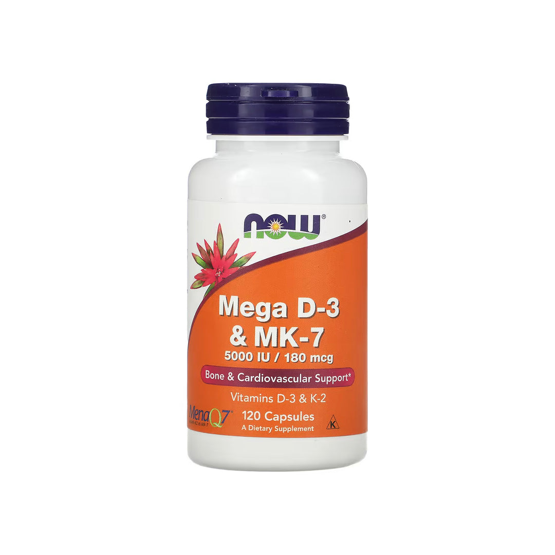 Mega vitamina D3 y MK-7, 120 cápsulas - NOW Foods