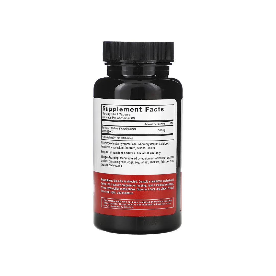 BERBERINE, cápsulas veganas de berberina HCL de 500 mg, 60 cápsulas (FORCE FACTOR)