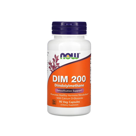 DIM 200, cápsulas de diindolilmetano de 200 mg y glucarato de calcio de 100 mg, 90 cápsulas veganas (NOW FOODS)