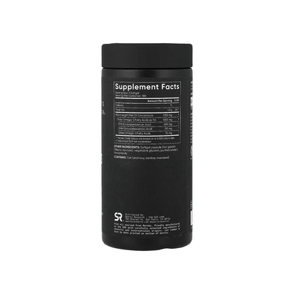 OMEGA-3 FISH OIL, triple concentración, cápsulas de aceite de pescado de 1250 mg / omega-3 EPA y DHA de 1055 mg, 180 cápsulas blandas (SPORTS RESEARCH)