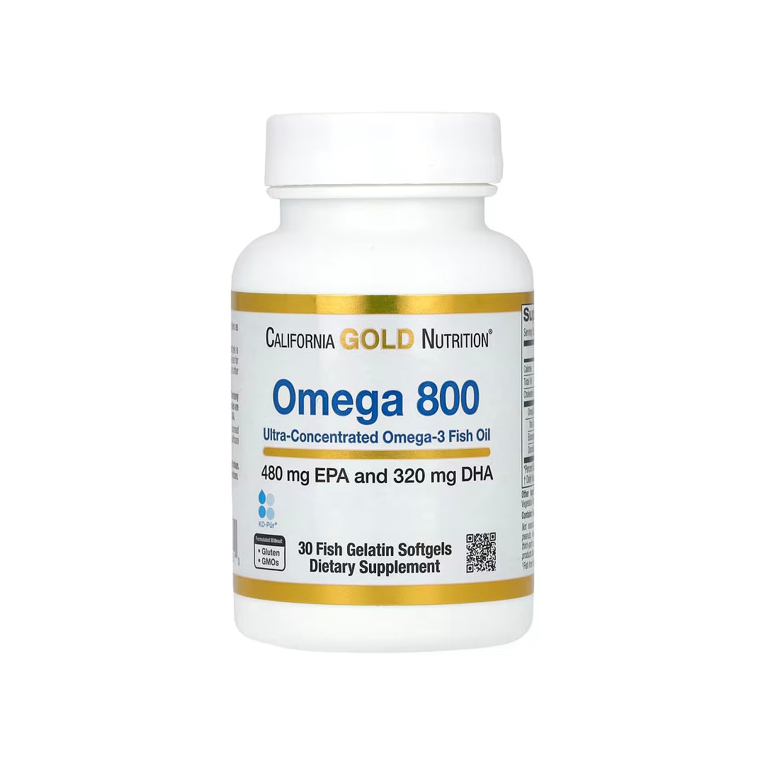 OMEGA 800, omega-3 ultraconcentrado, cápsulas de aceite de pescado de 1000 mg / omega-3 EPA y DHA de 800 mg, 30 cápsulas blandas $400 y 90 cápsulas blandas  (CALIFORNIA GOLD NUTRITION)