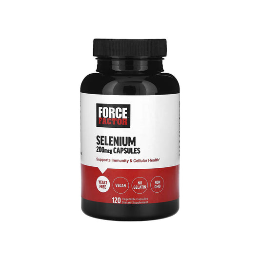 SELENIUM, cápsulas veganas de selenio de 200 mcg, 120 cápsulas (FORCE FACTOR).
