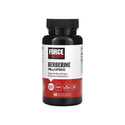 BERBERINE, cápsulas veganas de berberina HCL de 500 mg, 60 cápsulas (FORCE FACTOR)