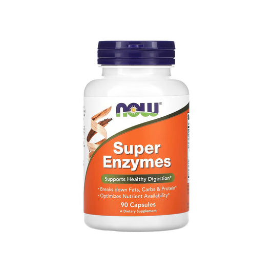 SUPER ENZYMES, mezcla de enzimas digestivas a base de amilasa, proteasa y lipasa, 90 cápsulas (NOW FOODS)