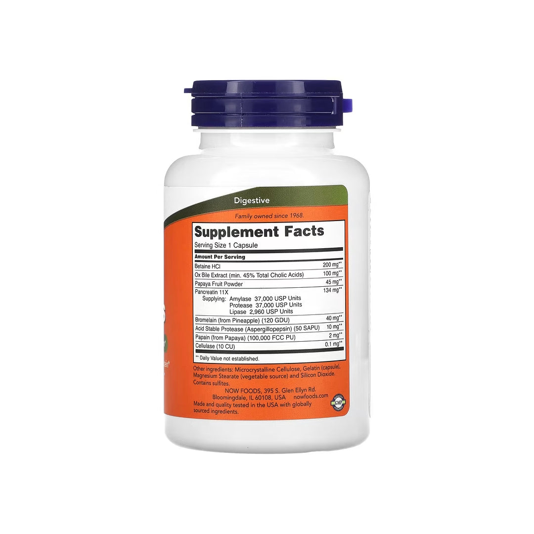 SUPER ENZYMES, mezcla de enzimas digestivas a base de amilasa, proteasa y lipasa, 90 cápsulas (NOW FOODS)
